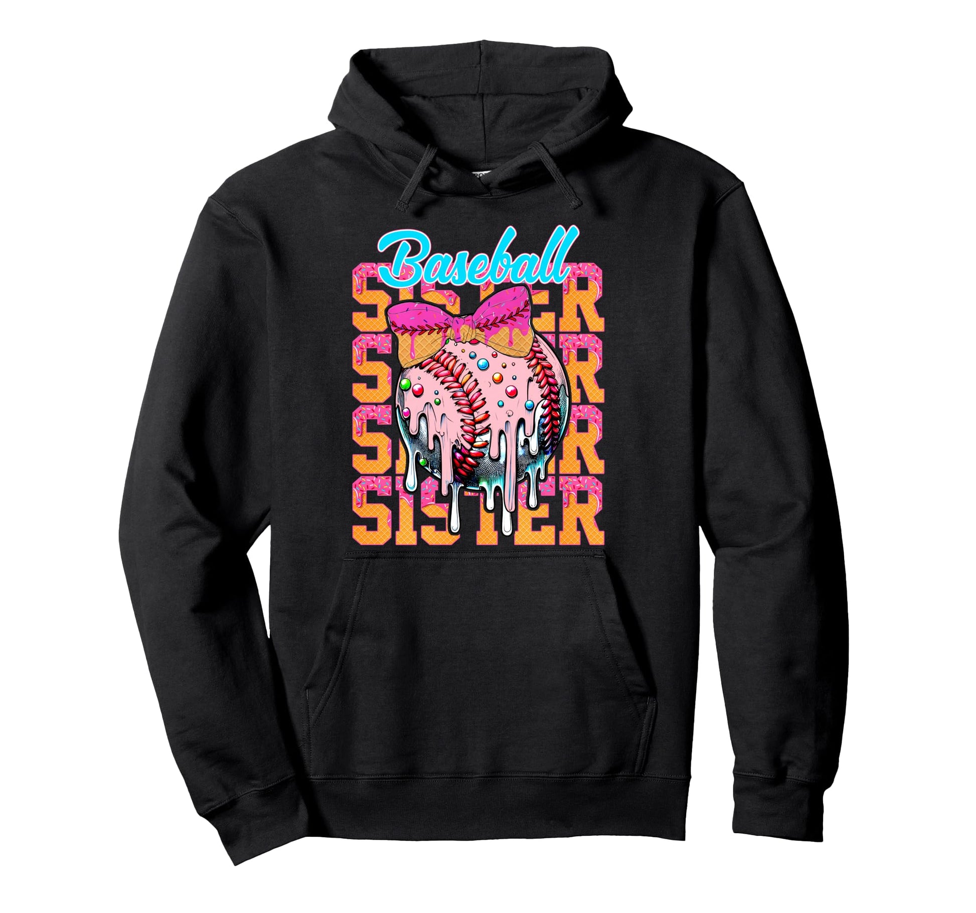 Baseball Sister Drip Ice Cream Hoodie - Minimalist Print Men Women - T-Shirt, Sweatshirt, Hoodie