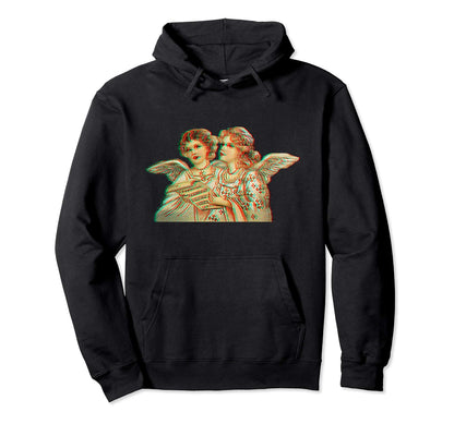 Aesthetic Angel Vaporwave Glitch Hoodie - Trendy Graphic for Adults - T-Shirt, Sweatshirt, Hoodie
