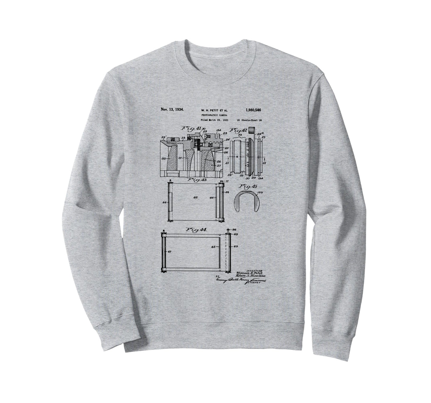 Camera Photographic Patent 1934 Sweatshirt - Streetwear Style for Adults - T-Shirt, Sweatshirt, Hoodie