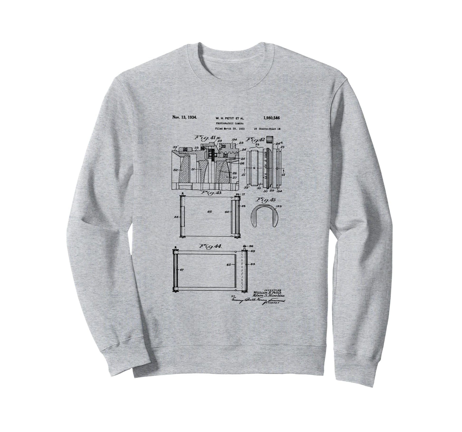 Camera Photographic Patent 1934 Sweatshirt - Streetwear Style for Adults - T-Shirt, Sweatshirt, Hoodie