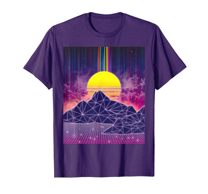 Digital Sunset 1980S Vaporwave T-Shirt - Minimalist Print Men Women - T-Shirt, Sweatshirt, Hoodie