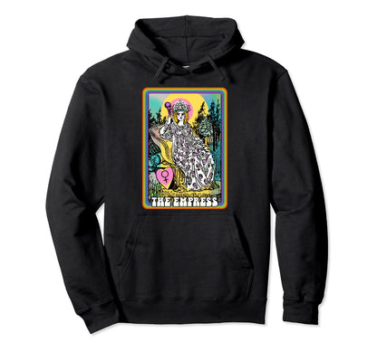 Tarot Card Empress Groovy Rainbow Y2K Hoodie - Unique Graphic Men Women - T-Shirt, Sweatshirt, Hoodie