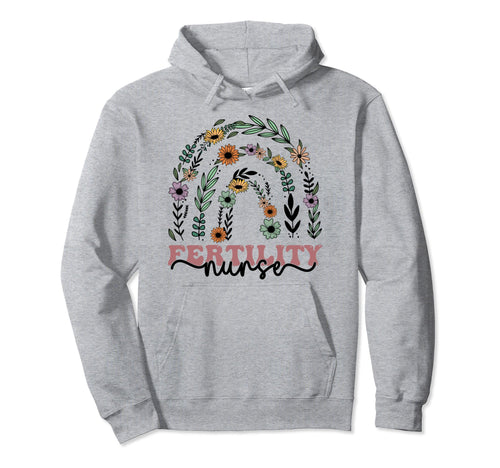 Fertility Ivf Nurse Wildflower Rainbow Hoodie - Unique Graphic for Adults - T-Shirt, Sweatshirt, Hoodie