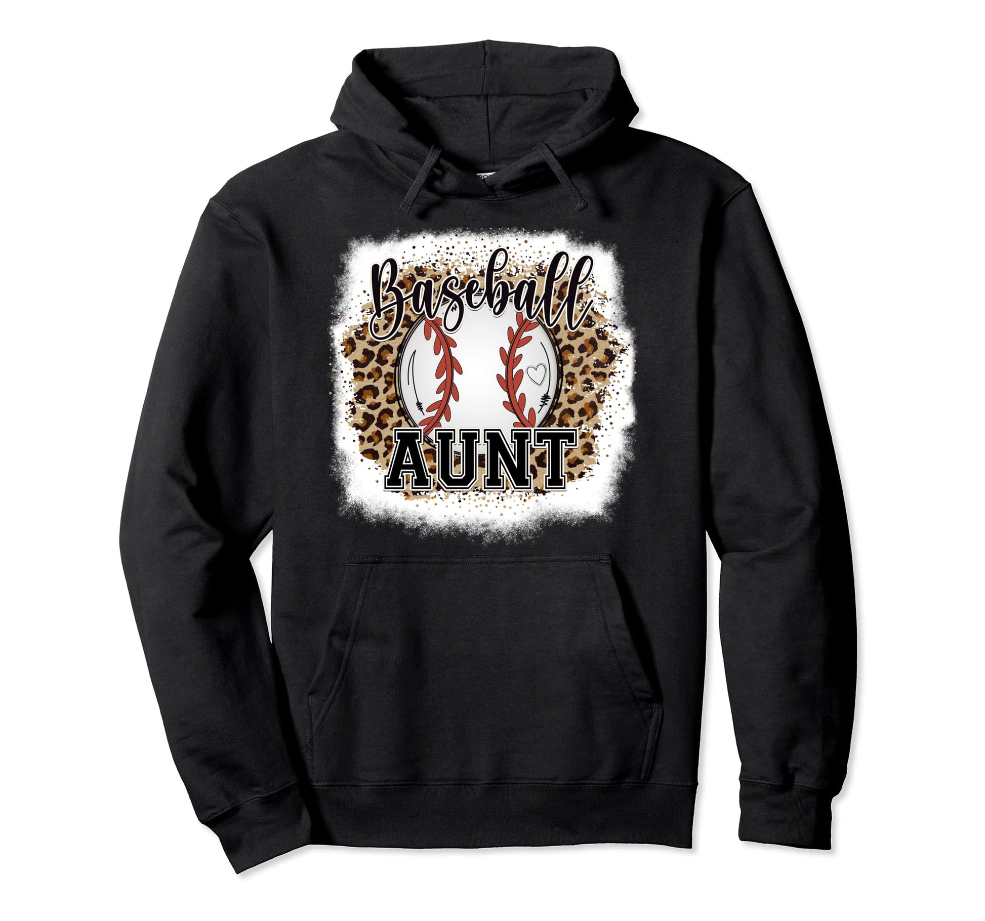 Baseball Aunt Leopard Bleached Womens Hoodie - Streetwear Style Unisex - T-Shirt, Sweatshirt, Hoodie