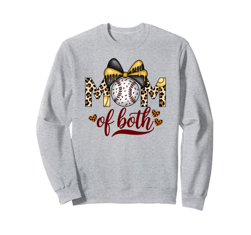 Mom Both Leopard Game Day Baseball Sweatshirt - Trendy Graphic Men Women - T-Shirt, Sweatshirt, Hoodie