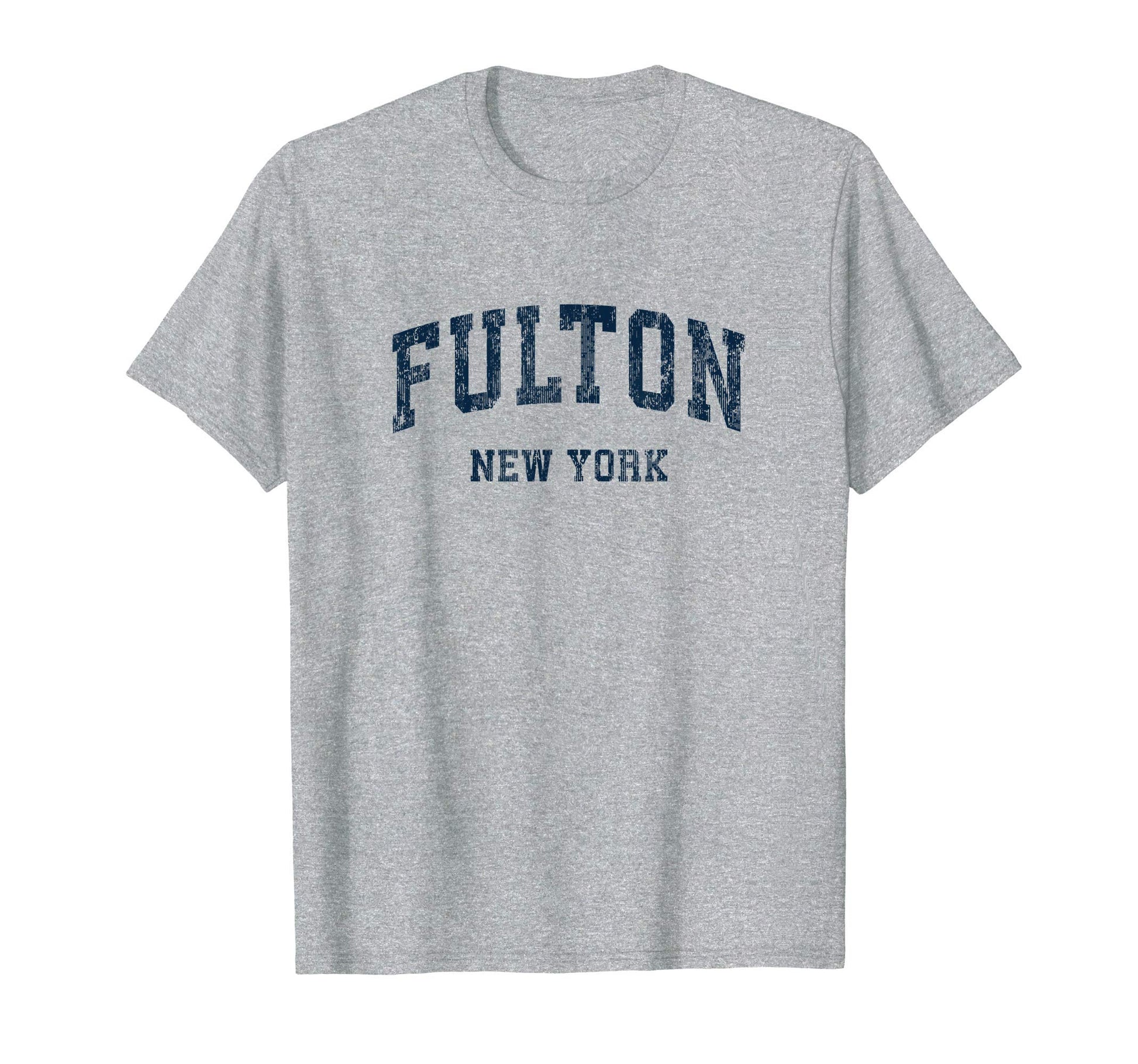 Fulton New York Ny Varsity Sports Navy T-Shirt - Graphic Print Men Women - T-Shirt, Sweatshirt, Hoodie