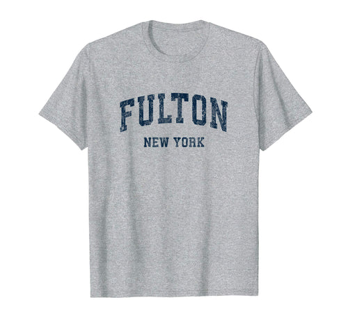 Fulton New York Ny Varsity Sports Navy T-Shirt - Graphic Print Men Women - T-Shirt, Sweatshirt, Hoodie