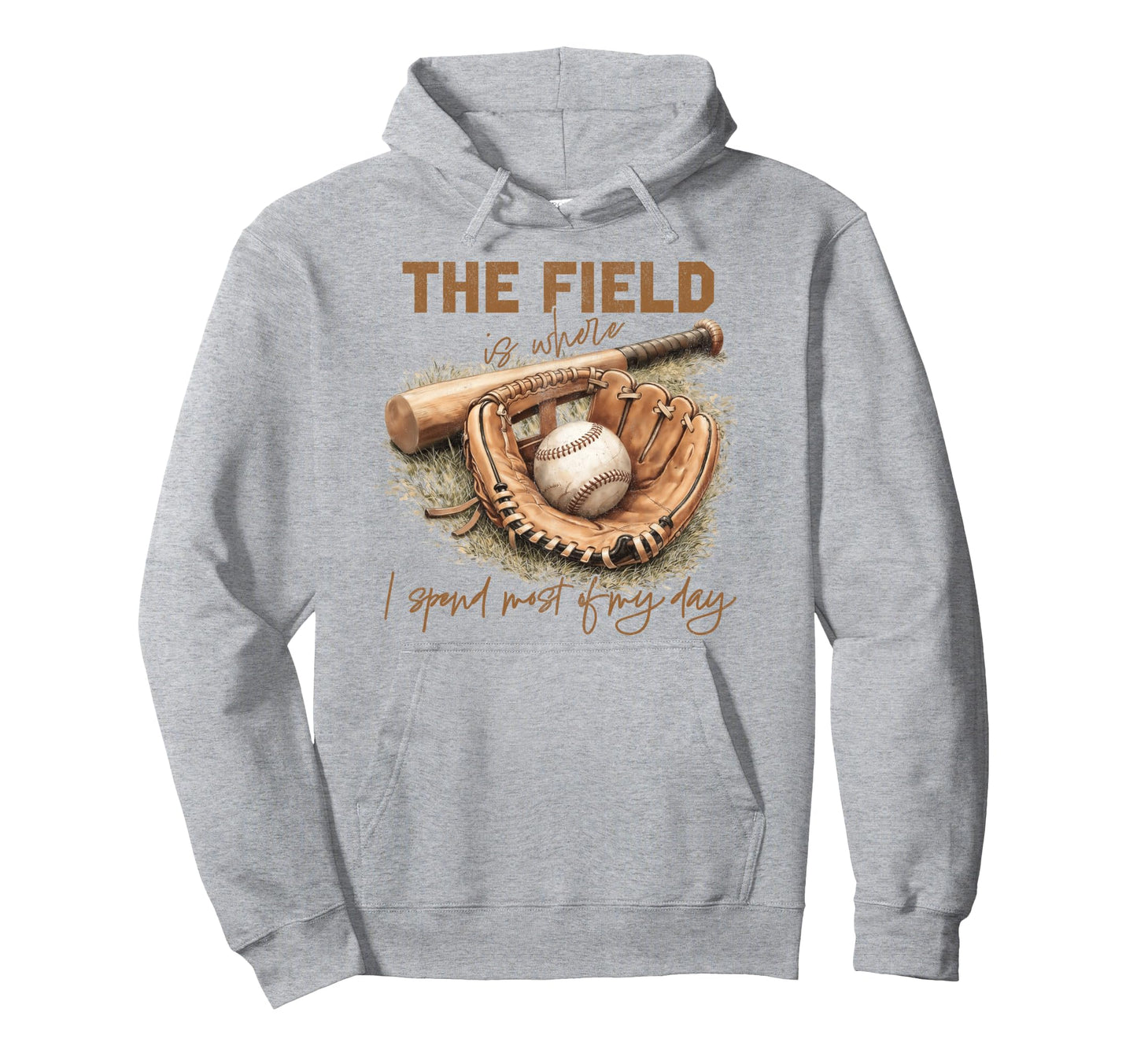 Baseball Mom Field Is Where I Hoodie - Casual Everyday Wear for Adults - T-Shirt, Sweatshirt, Hoodie