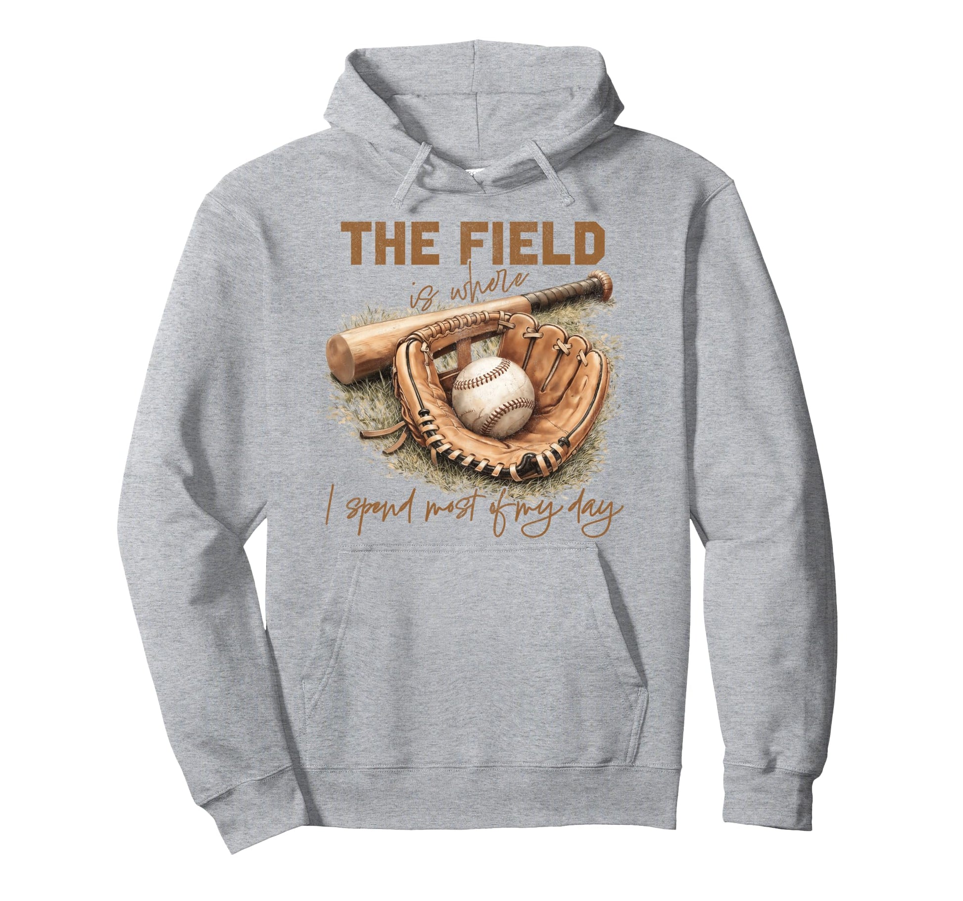 Baseball Mom Field Is Where I Hoodie - Casual Everyday Wear for Adults - T-Shirt, Sweatshirt, Hoodie