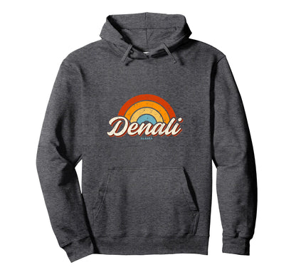 Denali Park Alaska Ak Rainbow 70S Hoodie - Casual Everyday Wear for Adults - T-Shirt, Sweatshirt, Hoodie