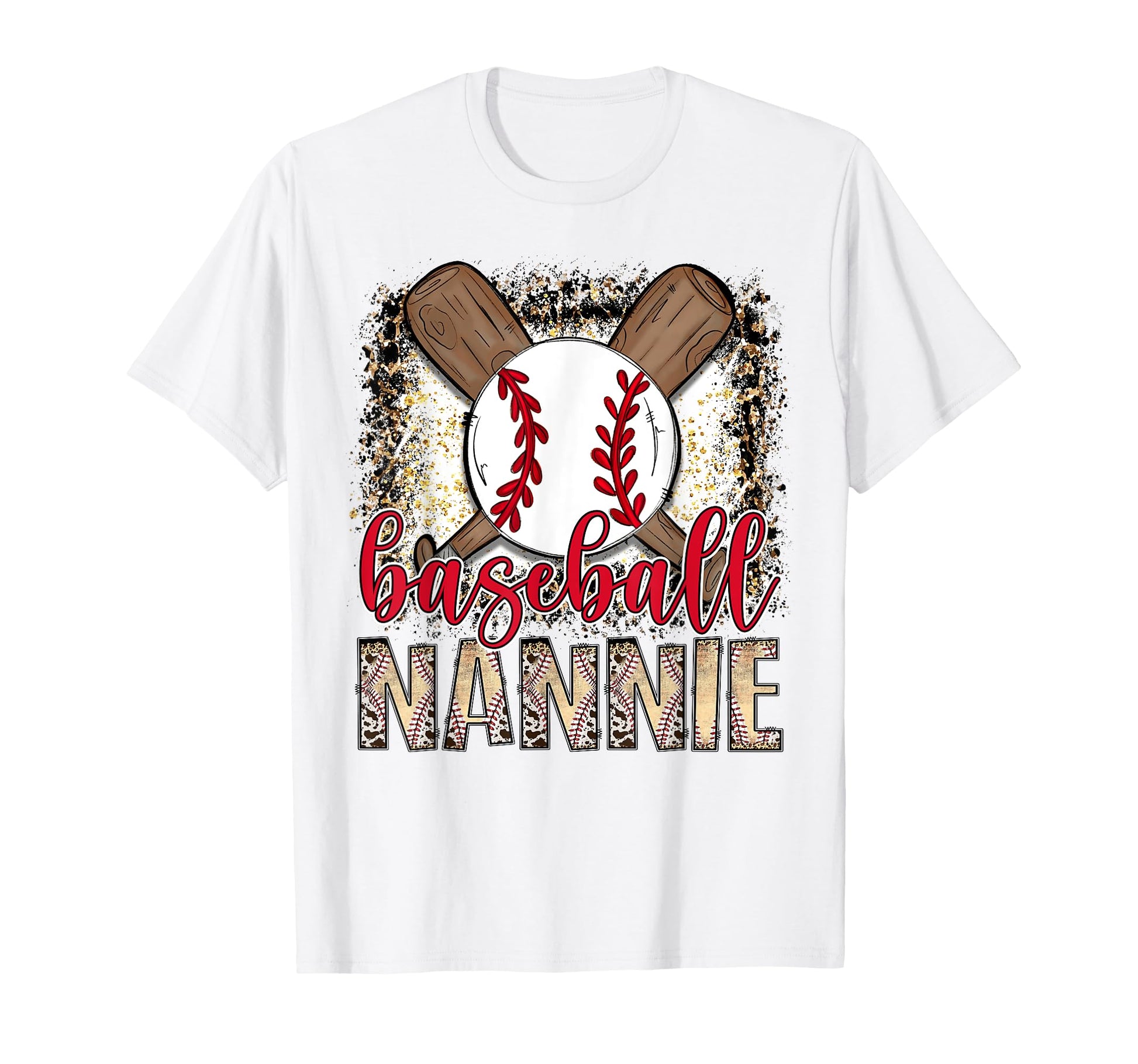Baseball Nannie Leopard Proud Ball T-Shirt - Minimalist Print Men Women - T-Shirt, Sweatshirt, Hoodie