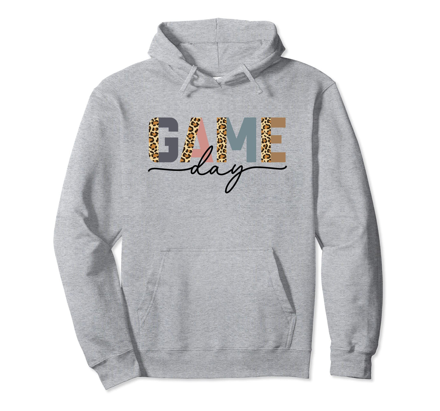 Game Day Half Leopard Sports Hoodie - Casual Everyday Wear Men Women - T-Shirt, Sweatshirt, Hoodie