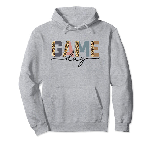 Game Day Half Leopard Sports Hoodie - Casual Everyday Wear Men Women - T-Shirt, Sweatshirt, Hoodie
