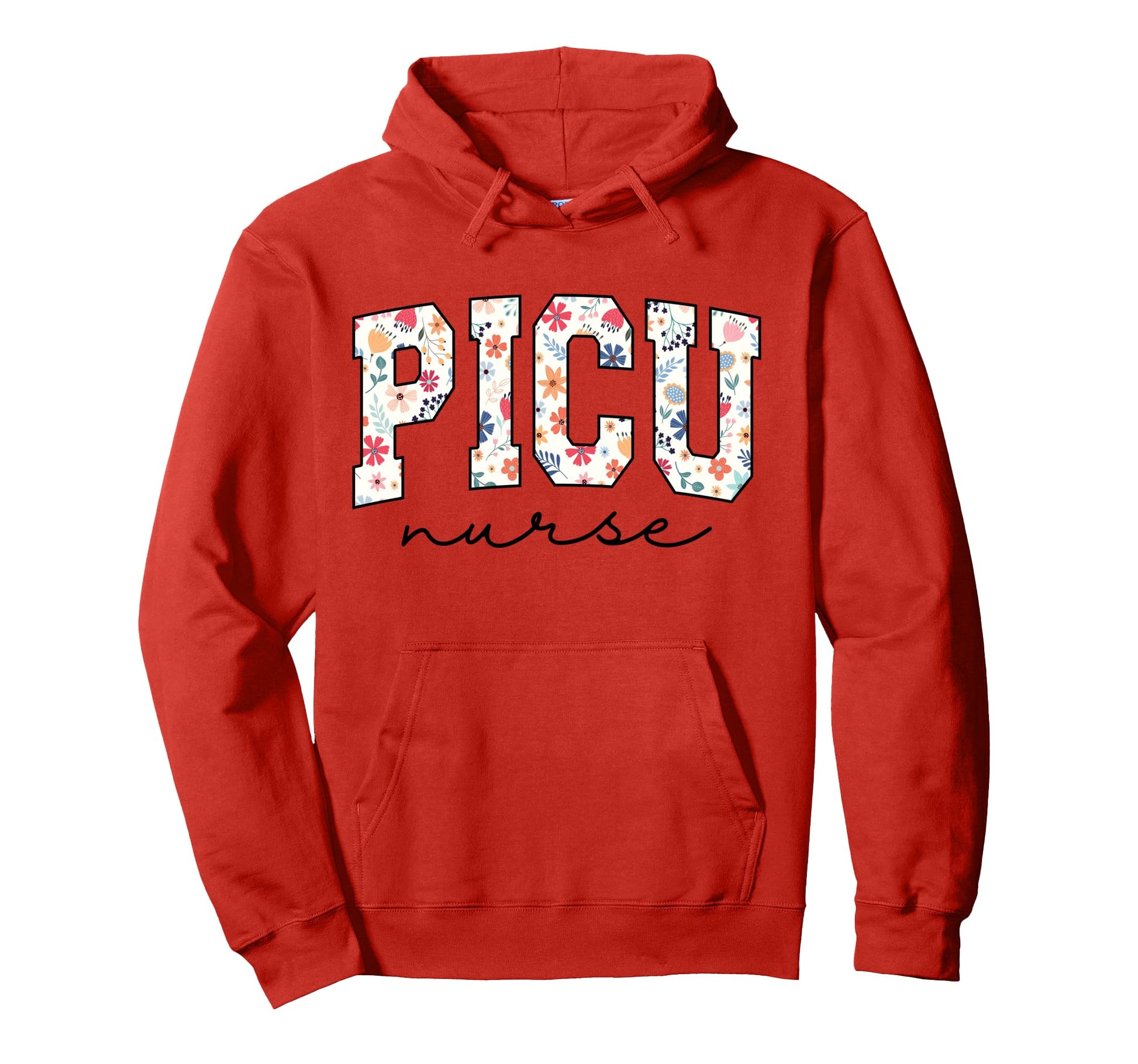 Floral Picu Nurse Flower Pediatric Hoodie - Aesthetic Graphic for Adults - T-Shirt, Sweatshirt, Hoodie