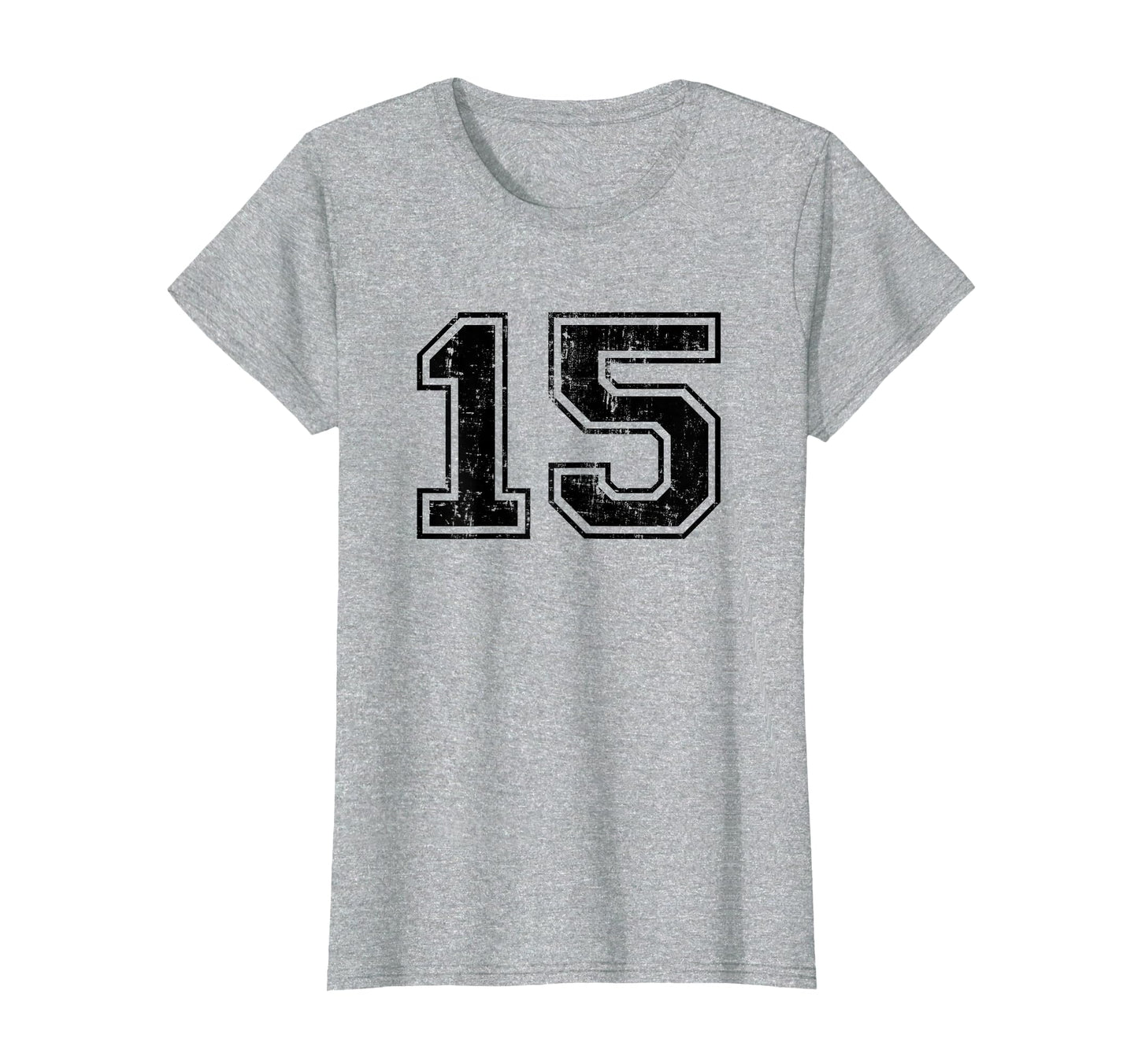 Number 15 Varsity Distressed Sport T-Shirt - Custom Art Print Men Women - T-Shirt, Sweatshirt, Hoodie