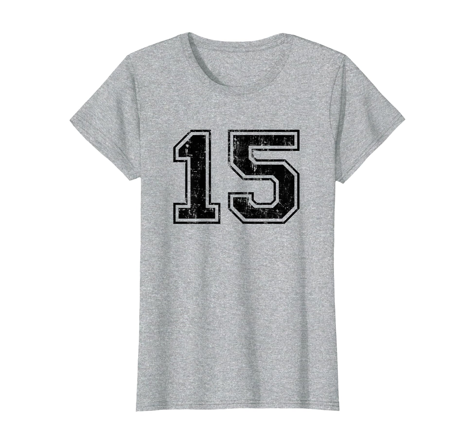 Number 15 Varsity Distressed Sport T-Shirt - Custom Art Print Men Women - T-Shirt, Sweatshirt, Hoodie