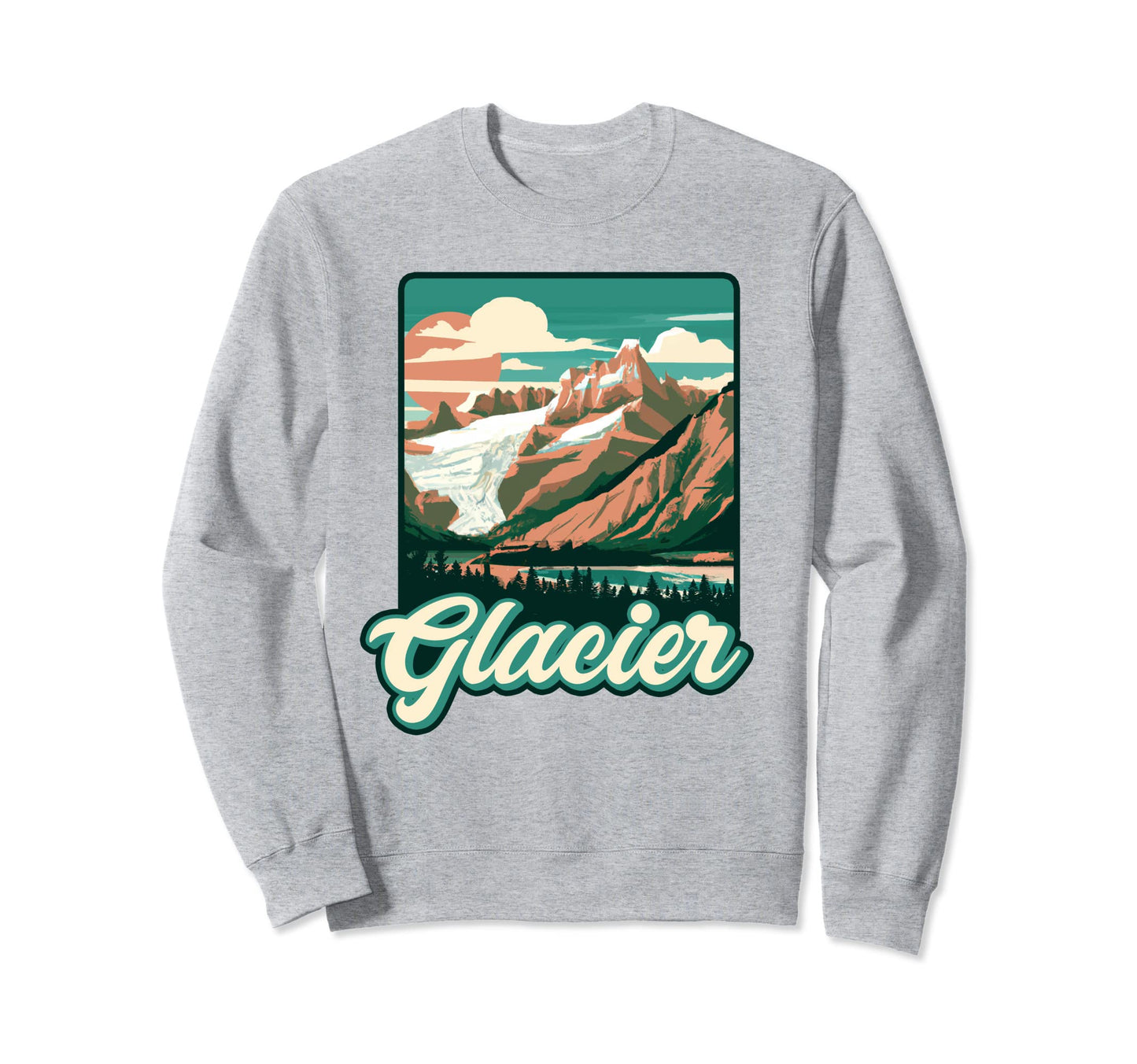 Glacier National Park Montana Sweatshirt - Graphic Print for Adults - T-Shirt, Sweatshirt, Hoodie