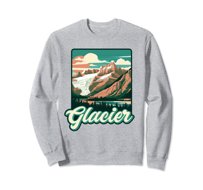Glacier National Park Montana Sweatshirt - Graphic Print for Adults - T-Shirt, Sweatshirt, Hoodie