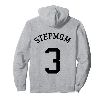 Stepmom Team No 3 Soccer Baseball Hoodie - Trendy Graphic for Adults - T-Shirt, Sweatshirt, Hoodie
