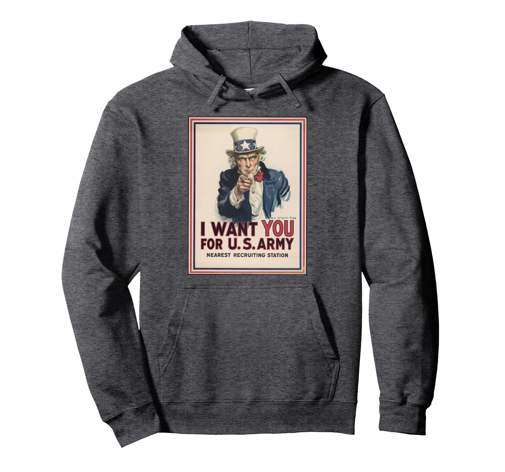 Uncle Sam Pointing Americana Hoodie - Graphic Print Men Women - T-Shirt, Sweatshirt, Hoodie