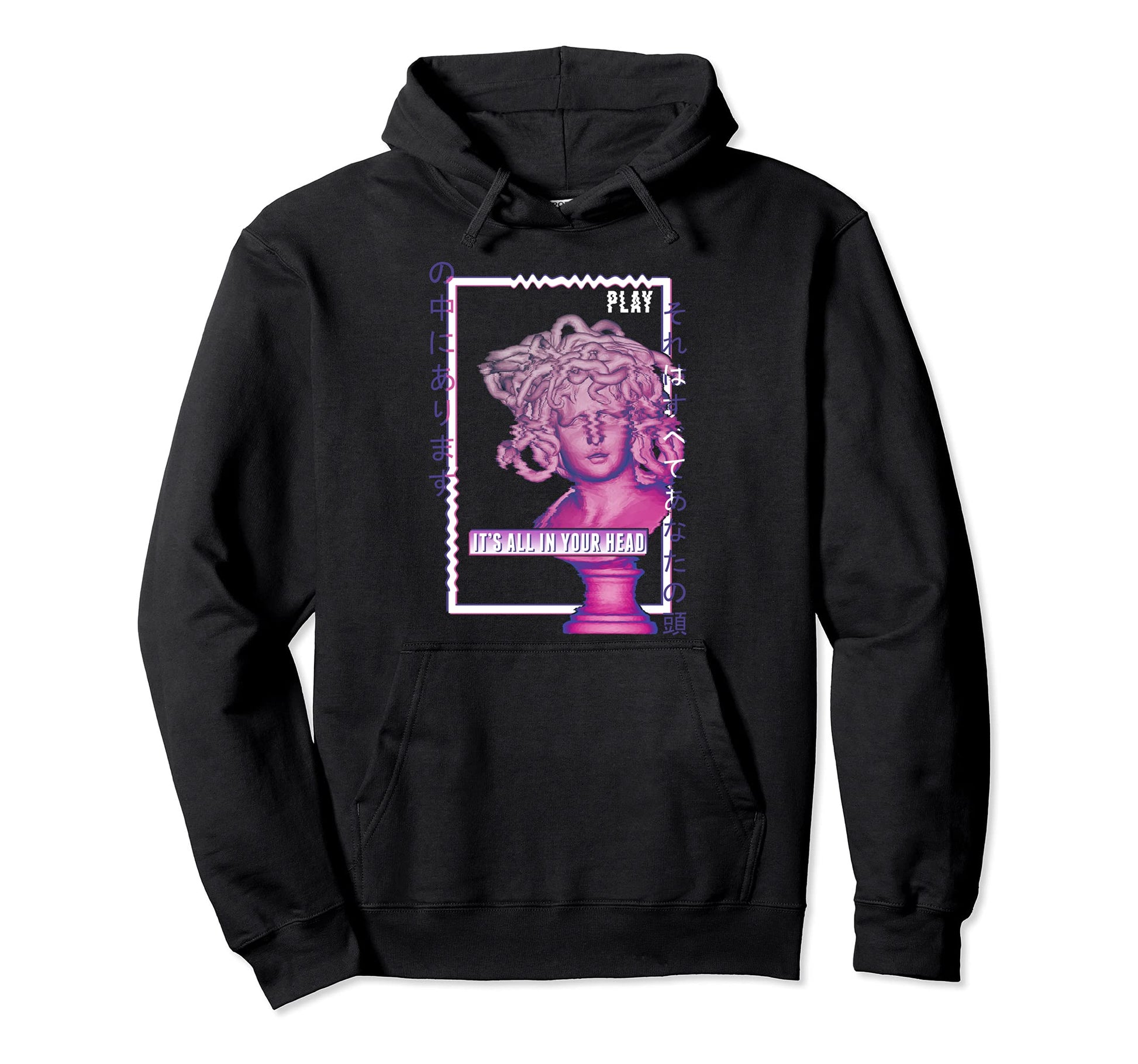 Medusa Ancient Greek Statue Glitch Hoodie - Unique Graphic Men Women - T-Shirt, Sweatshirt, Hoodie