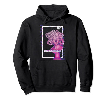 Medusa Ancient Greek Statue Glitch Hoodie - Unique Graphic Men Women - T-Shirt, Sweatshirt, Hoodie