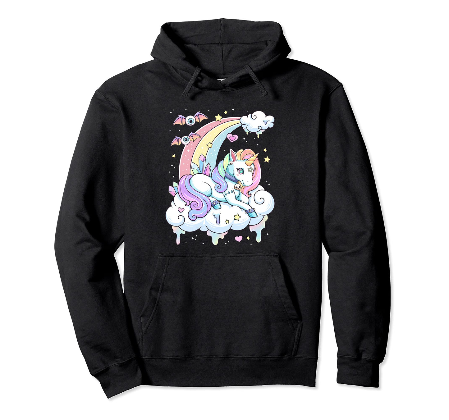 Kawaii Pastel Goth Creepy Rainbow Hoodie - Fun Novelty Design Unisex - T-Shirt, Sweatshirt, Hoodie