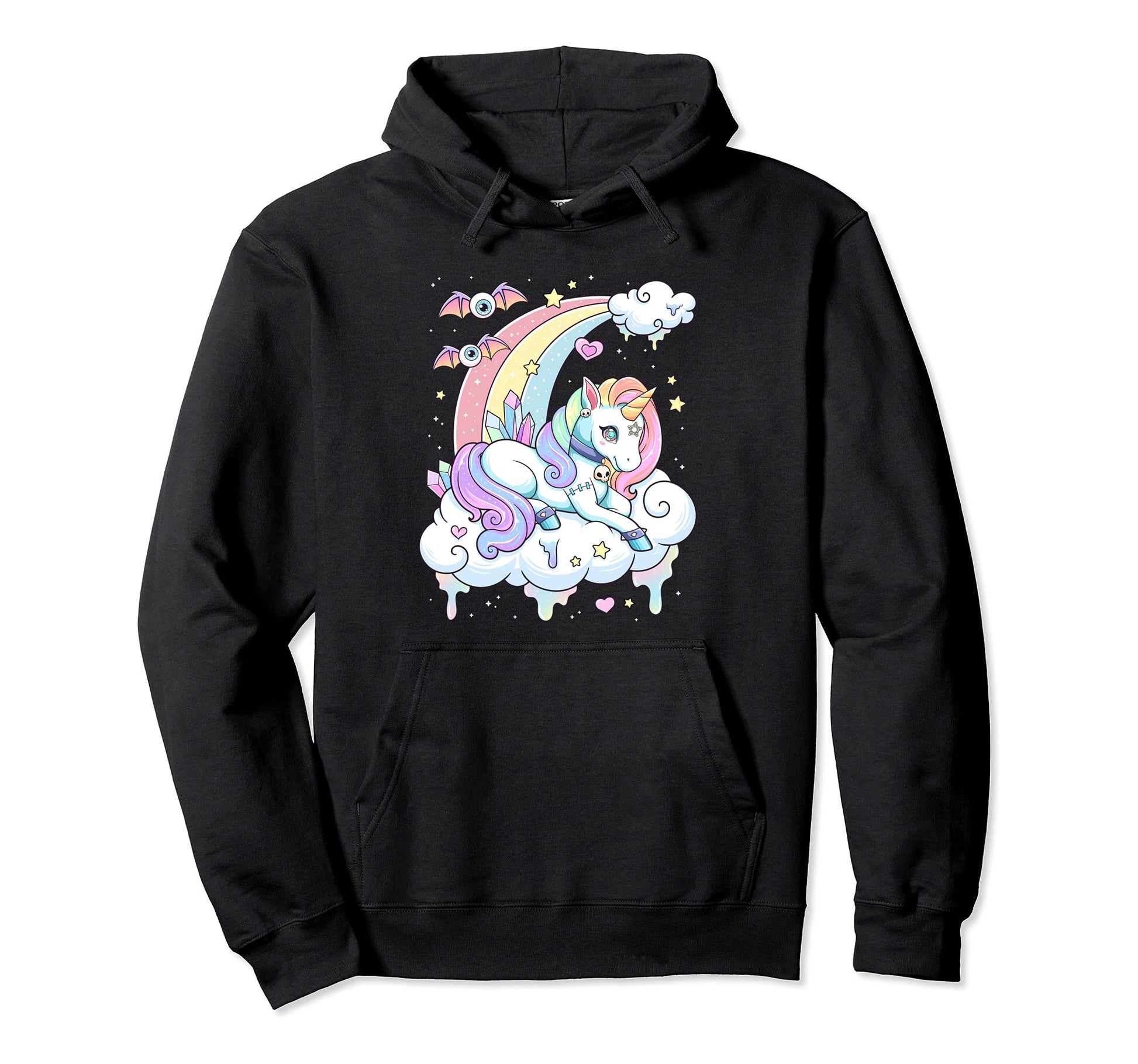 Kawaii Pastel Goth Creepy Rainbow Hoodie - Fun Novelty Design Unisex - T-Shirt, Sweatshirt, Hoodie