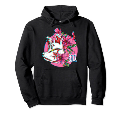 Japan Anime Mask Kitsune Soraka Hoodie - Aesthetic Graphic Men Women - T-Shirt, Sweatshirt, Hoodie