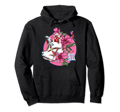 Japan Anime Mask Kitsune Soraka Hoodie - Aesthetic Graphic Men Women - T-Shirt, Sweatshirt, Hoodie