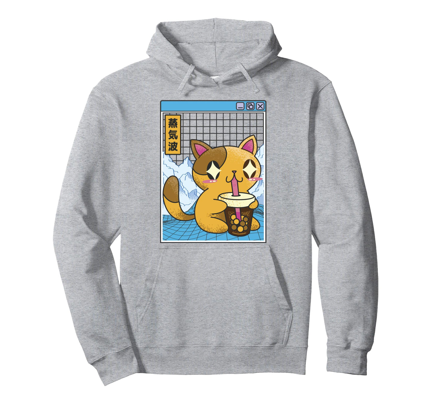 Cat Drinking Bubble Tea Boba Japan Hoodie - Minimalist Print Men Women - T-Shirt, Sweatshirt, Hoodie