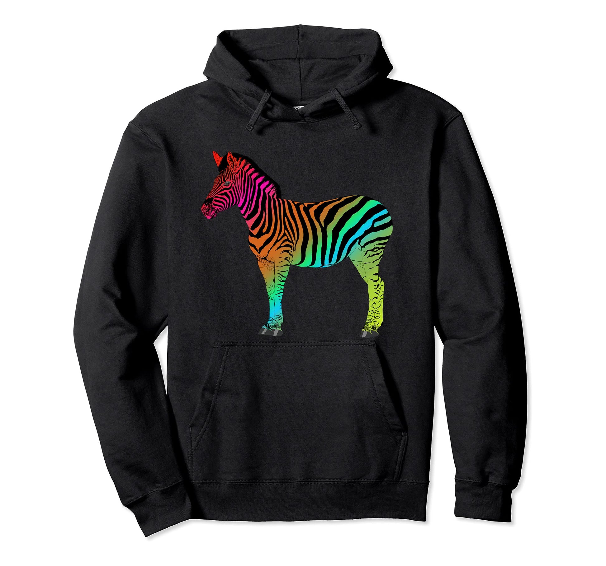 Zebra Rainbow Color Art Hoodie - Streetwear Style Men Women - T-Shirt, Sweatshirt, Hoodie