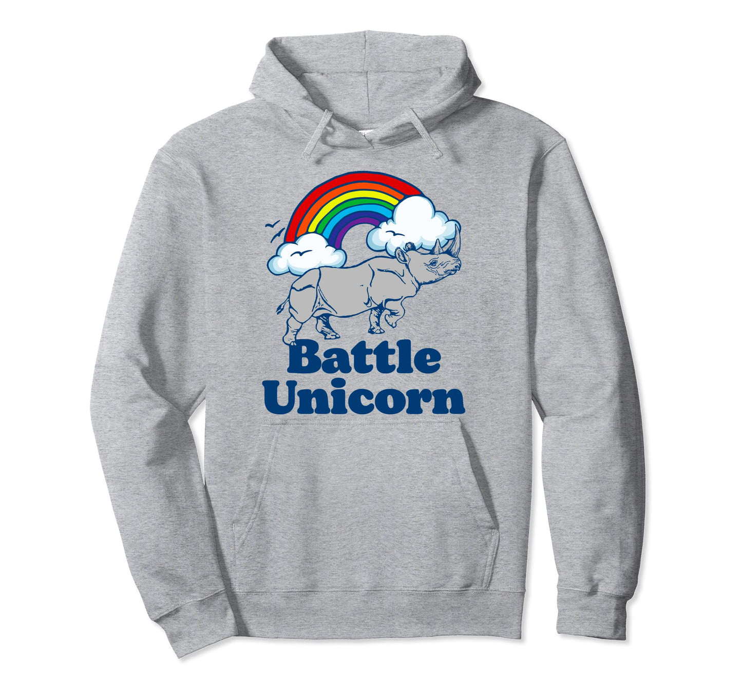 Battle Unicorn Funny 80S Rainbow Rhino Hoodie - Streetwear Style Men Women - T-Shirt, Sweatshirt, Hoodie