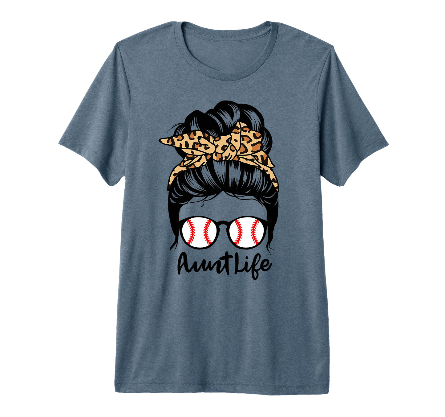 Aunt Life Messy Bun Hair Funny Baseball T-Shirt - Custom Art Print Unisex - T-Shirt, Sweatshirt, Hoodie