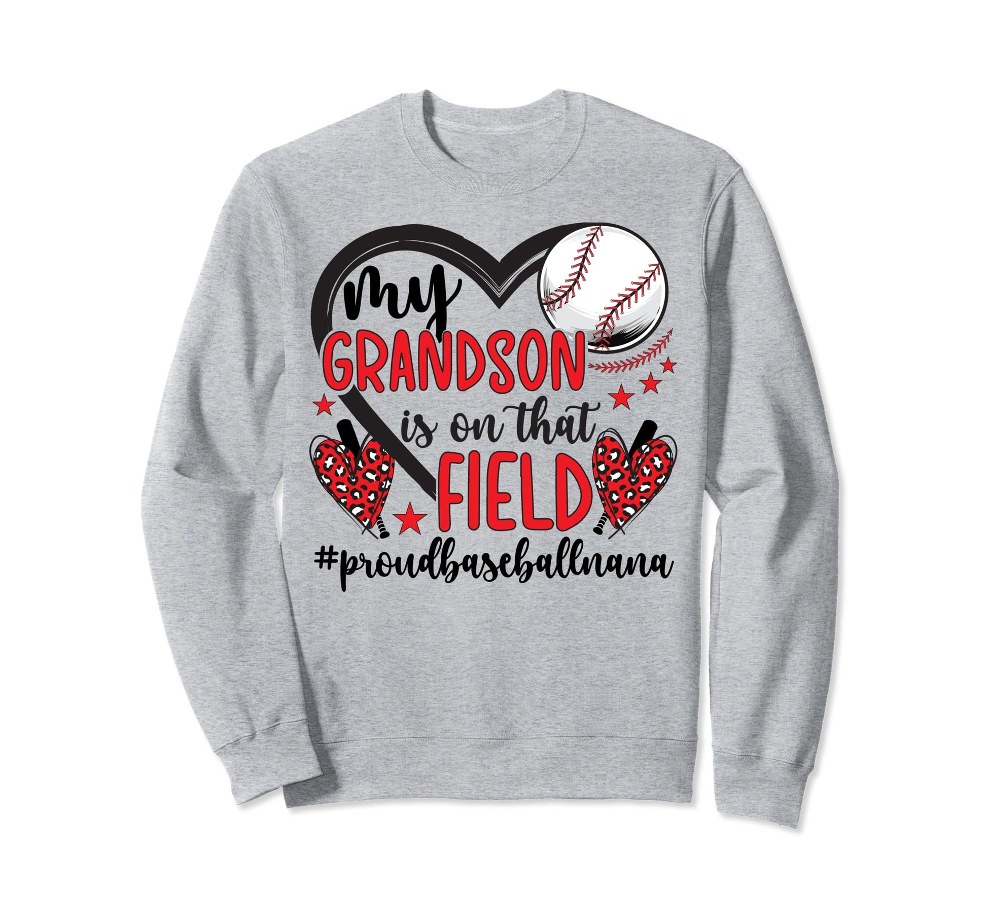 My Grandson Proud Baseball Nana Sweatshirt - Custom Art Print for Adults - T-Shirt, Sweatshirt, Hoodie