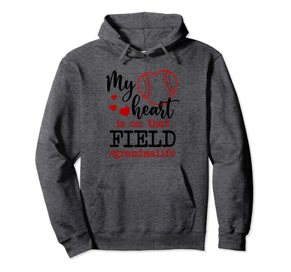 My Heart Is That Field Ballpark Hoodie - Casual Everyday Wear for Adults - T-Shirt, Sweatshirt, Hoodie