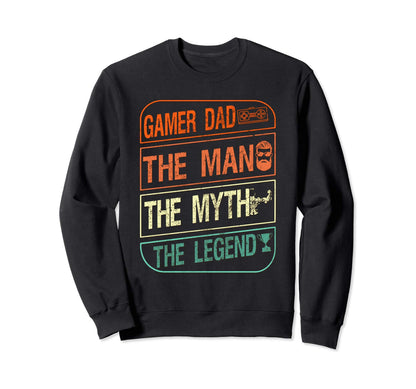 Funny Gaming Gamer Dad Myth Legend Sweatshirt - Custom Art Print for Adults - T-Shirt, Sweatshirt, Hoodie