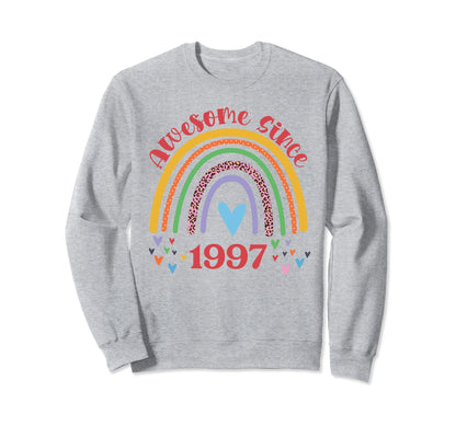 Awesome Since 1997 Birthday Boho Sweatshirt - Aesthetic Graphic for Adults - T-Shirt, Sweatshirt, Hoodie