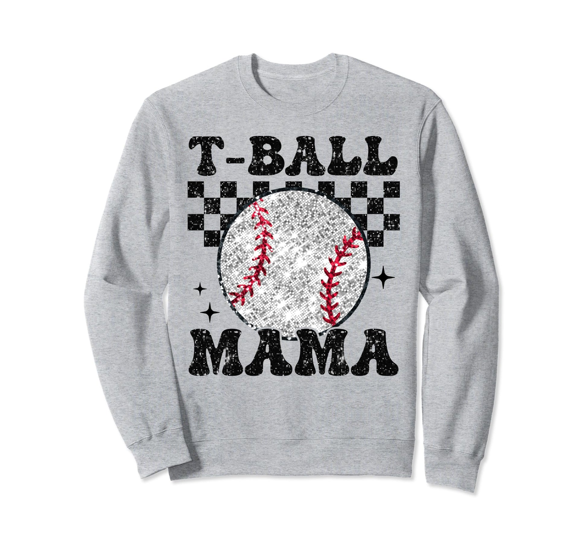 T Ball Mama Checkered Funny T Sweatshirt - Fun Novelty Design for Adults - T-Shirt, Sweatshirt, Hoodie
