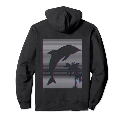 Vaporwave Aesthetic Japanese Dolphin Hoodie - Novelty Apparel Men Women - T-Shirt, Sweatshirt, Hoodie
