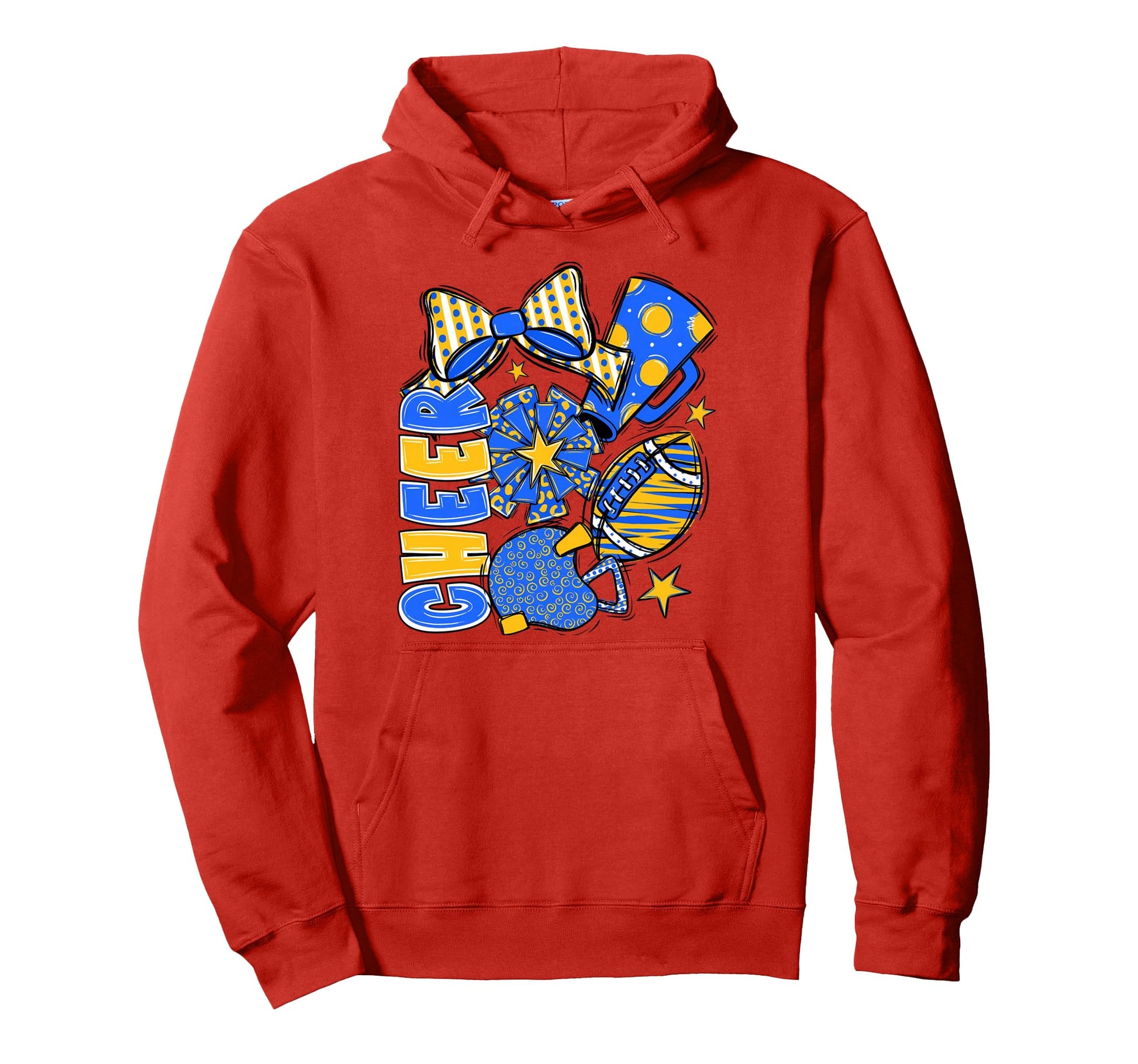 Cheer Mom Blue Cheerleader Game Day Cheer Hoodie - Custom Art Print Unisex - T-Shirt, Sweatshirt, Hoodie