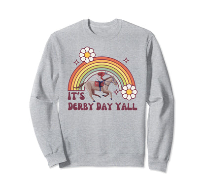 Funny Horse Racing Groovy Its Derby Day Sweatshirt - Graphic Print Unisex - T-Shirt, Sweatshirt, Hoodie