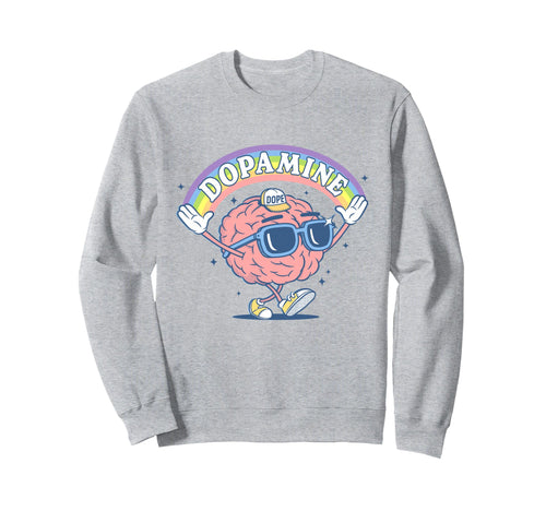 Funny Dopamine Rainbow Brain Sweatshirt - Casual Everyday Wear Men Women - T-Shirt, Sweatshirt, Hoodie