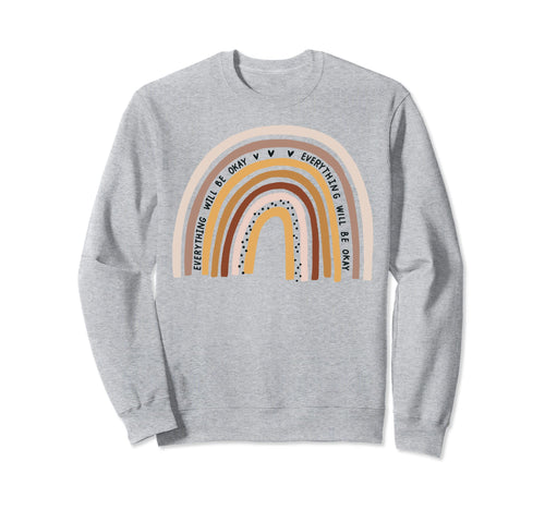 Rainbow Be Okay Teacher Gifts Good Sweatshirt - Minimalist Print Men Women - T-Shirt, Sweatshirt, Hoodie