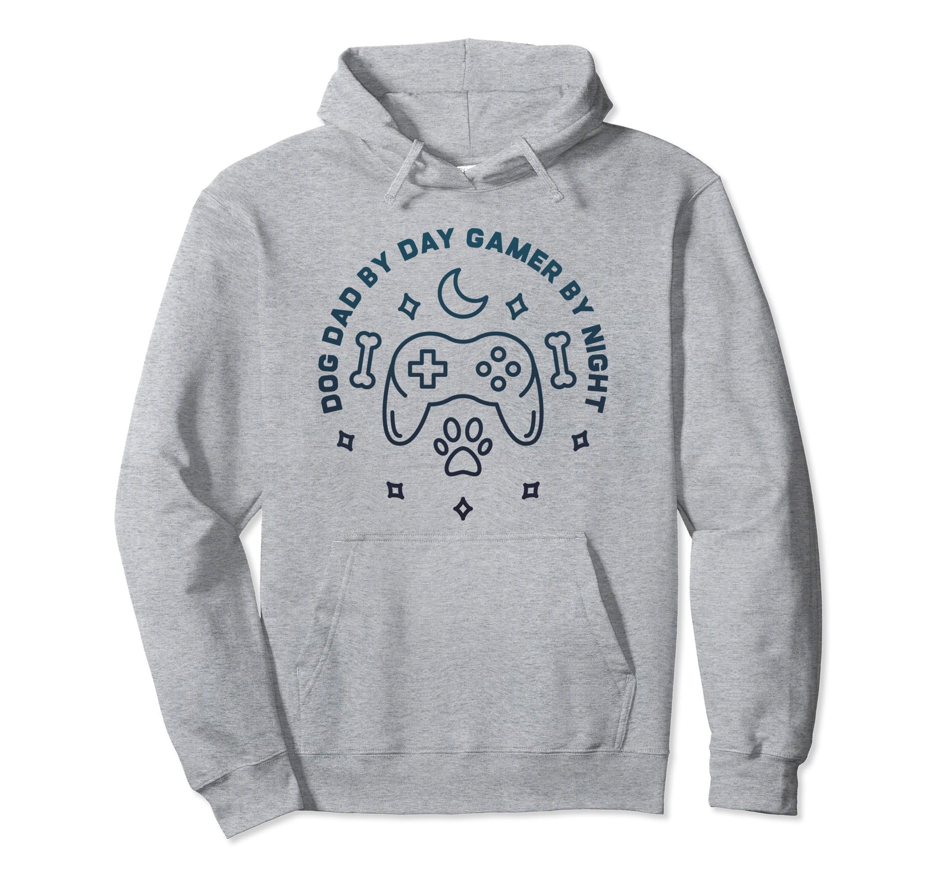Dog Dad Day Gamer Night Video Games Player Hoodie - Trendy Graphic Unisex - T-Shirt, Sweatshirt, Hoodie