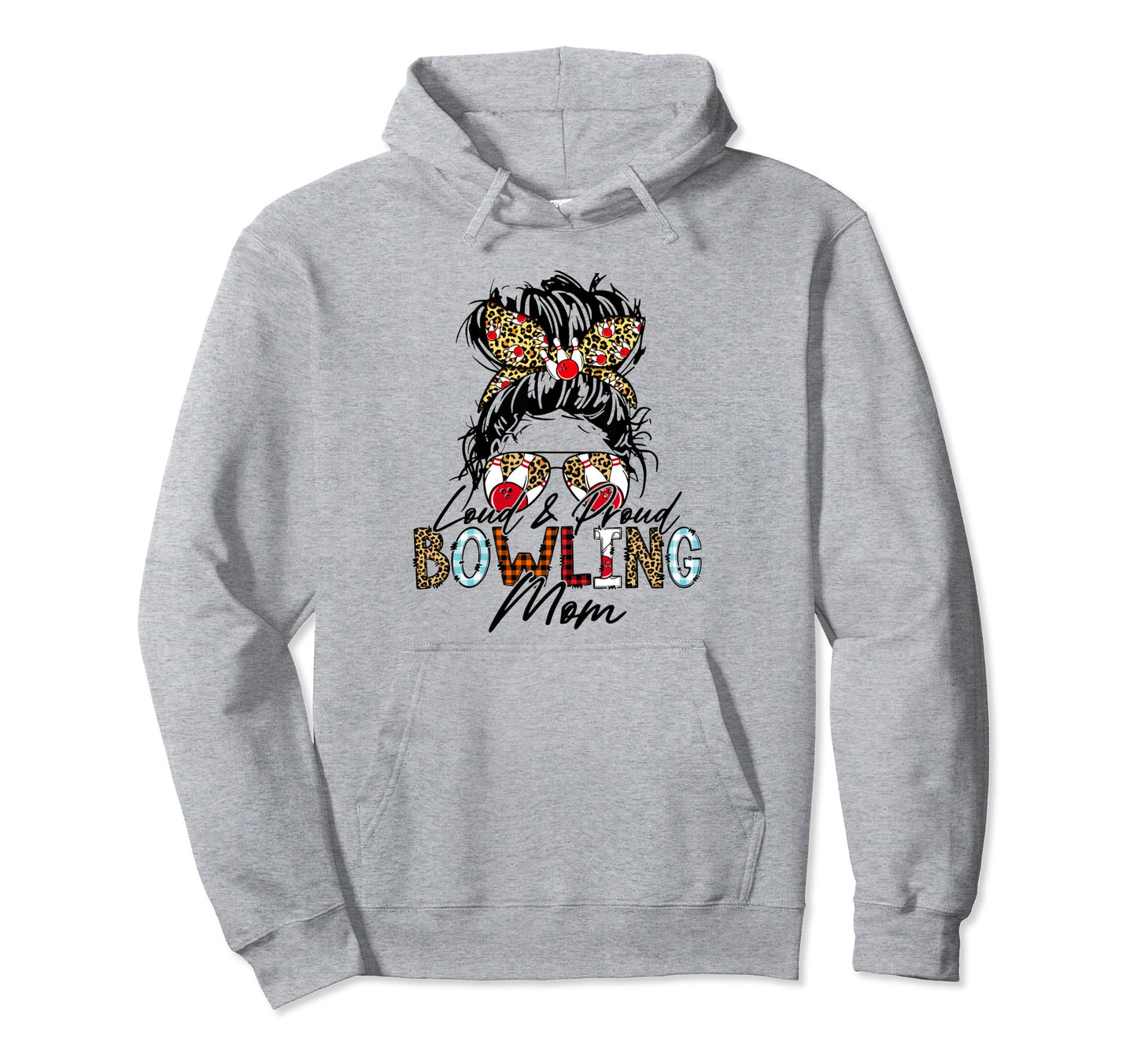 Loud And Proud Bowling Mom Bleached Hoodie - Streetwear Style Men Women - T-Shirt, Sweatshirt, Hoodie