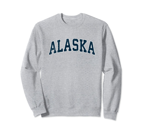 Alaska Varsity Sports Navy Text Sweatshirt - Casual Everyday Wear Unisex - T-Shirt, Sweatshirt, Hoodie