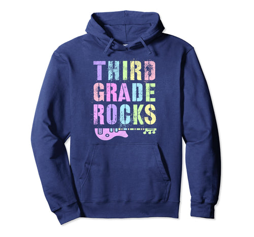 Third Grade Rocks Teacher Rockstar Hoodie - Aesthetic Graphic Men Women - T-Shirt, Sweatshirt, Hoodie