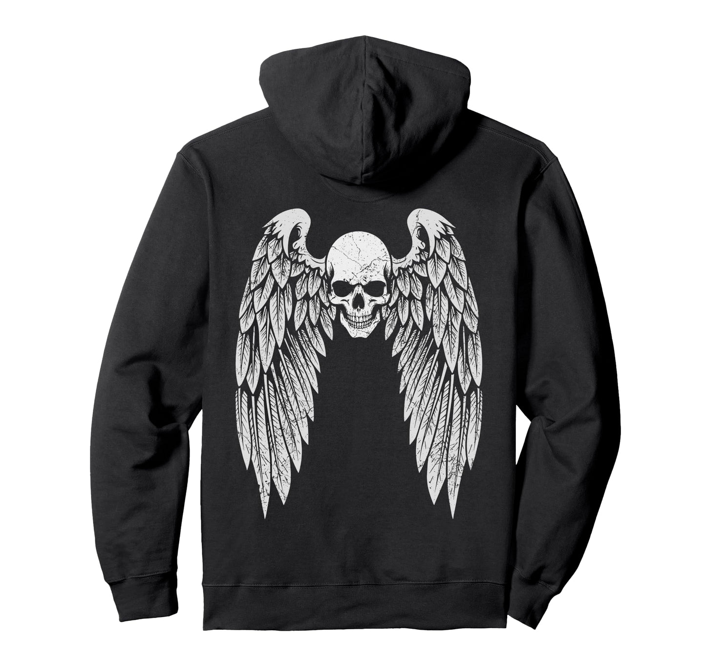 Grunge Wings Angel Back Skull Y2K 2000S Hoodie - Trendy Graphic for Adults - T-Shirt, Sweatshirt, Hoodie