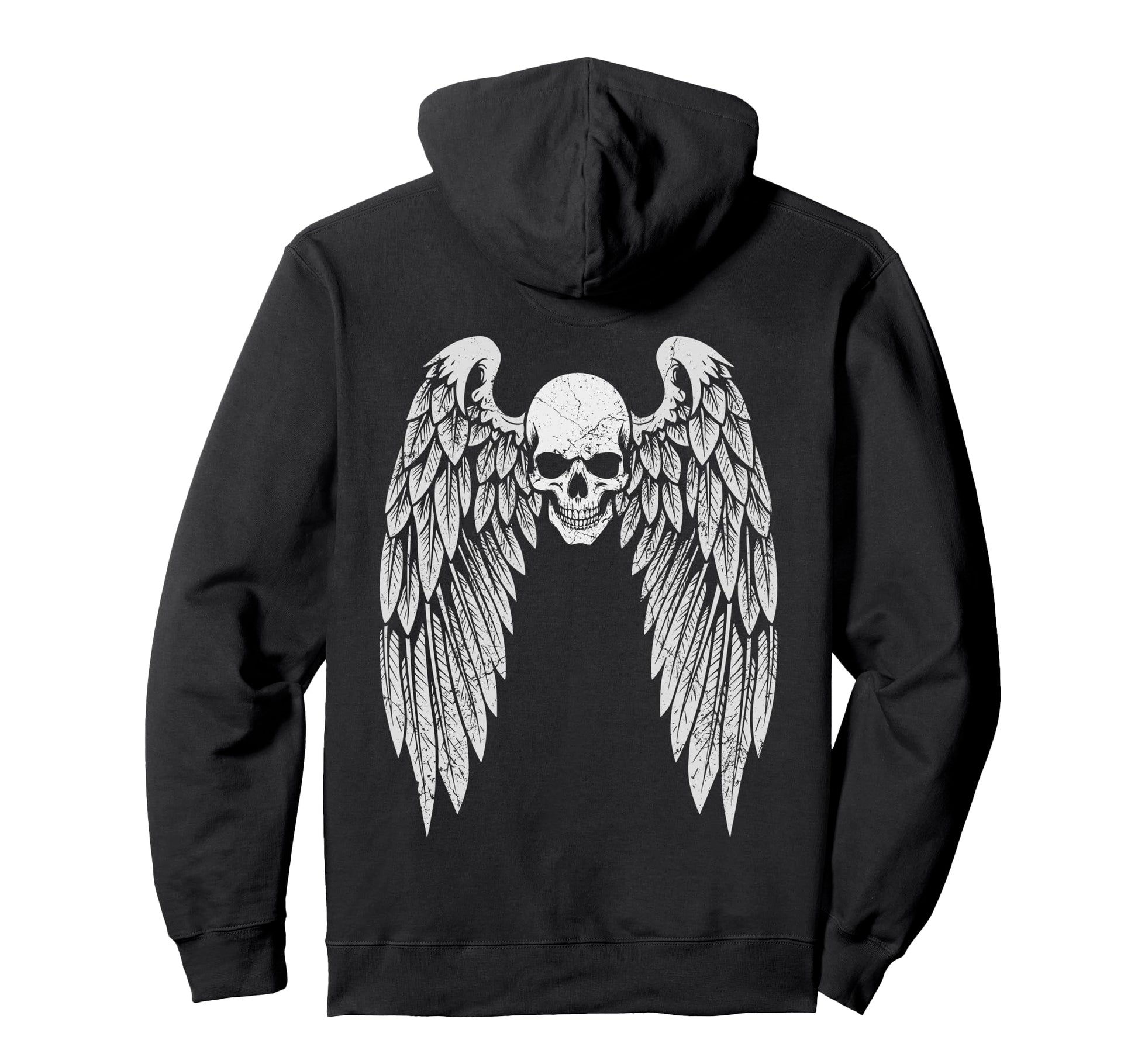 Grunge Wings Angel Back Skull Y2K 2000S Hoodie - Trendy Graphic for Adults - T-Shirt, Sweatshirt, Hoodie